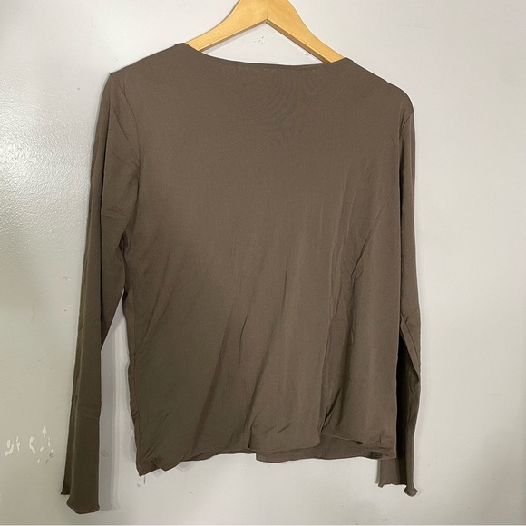 Floral Embroidered Button-Up Top - Brown - Picture 3 of 7